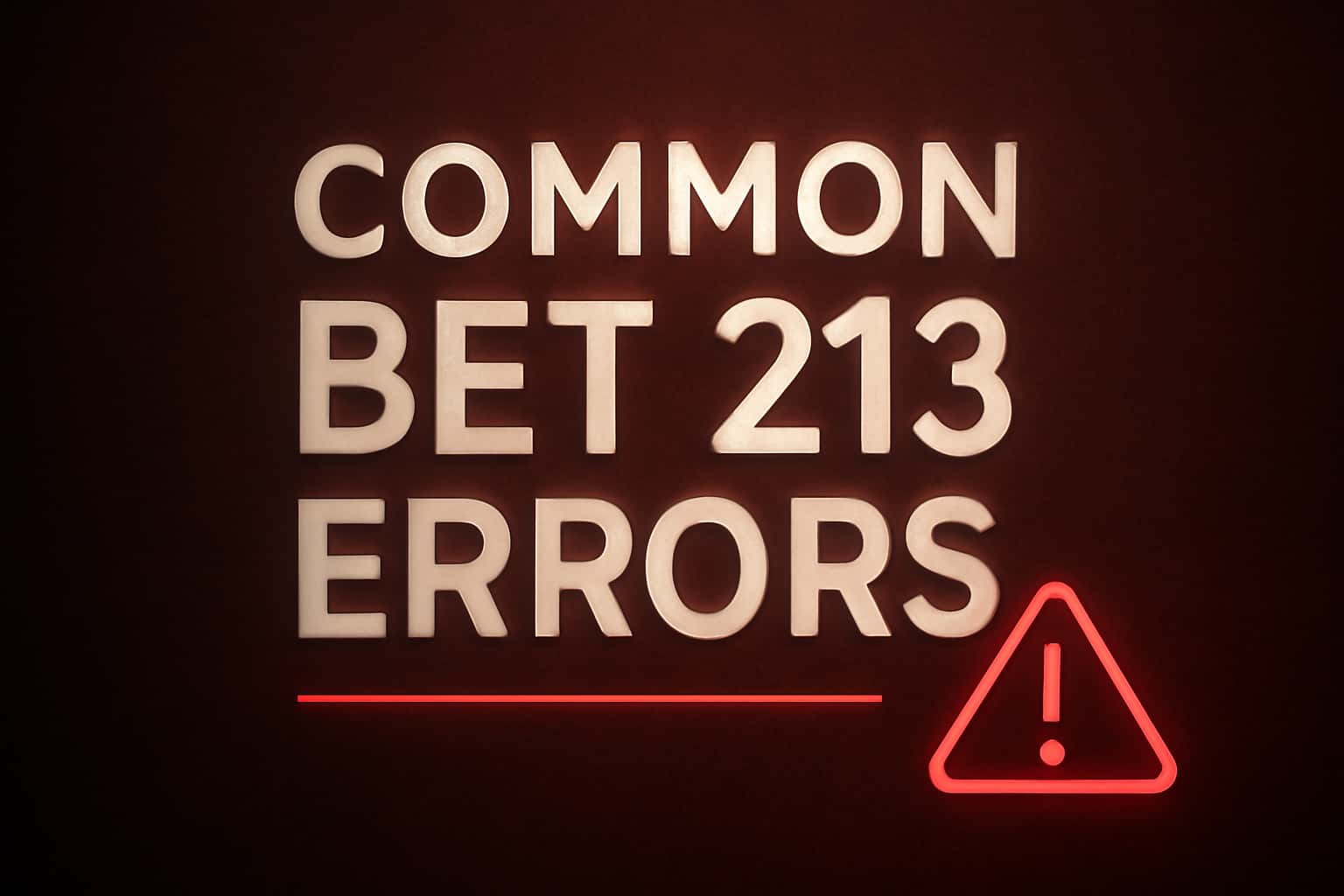 Informative scene illustrating common Bet 213 errors