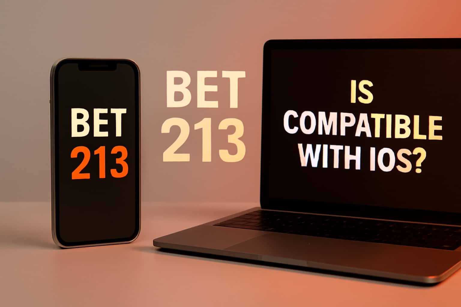 Informational graphic about Bet 213 compatibility with iOS.