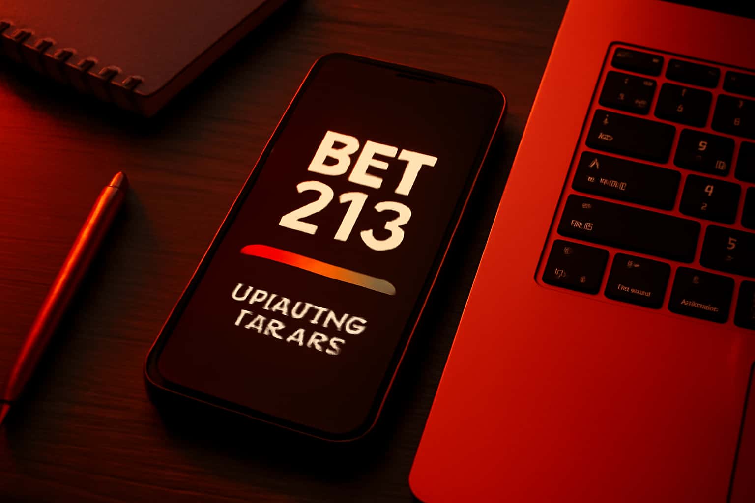Informational graphic displaying the process of updating the Bet 213 app.